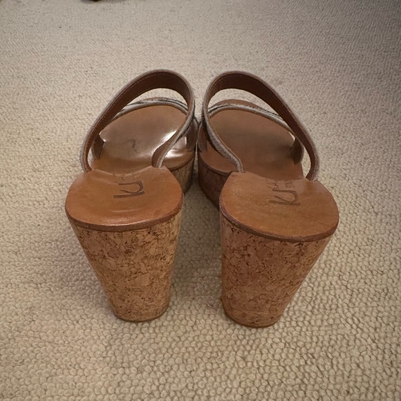 K Jacques St Tropez Zebra double strap cork wedge - Picture 3 of 8
